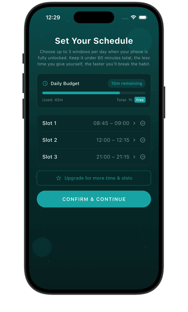 Scheduling screenshot